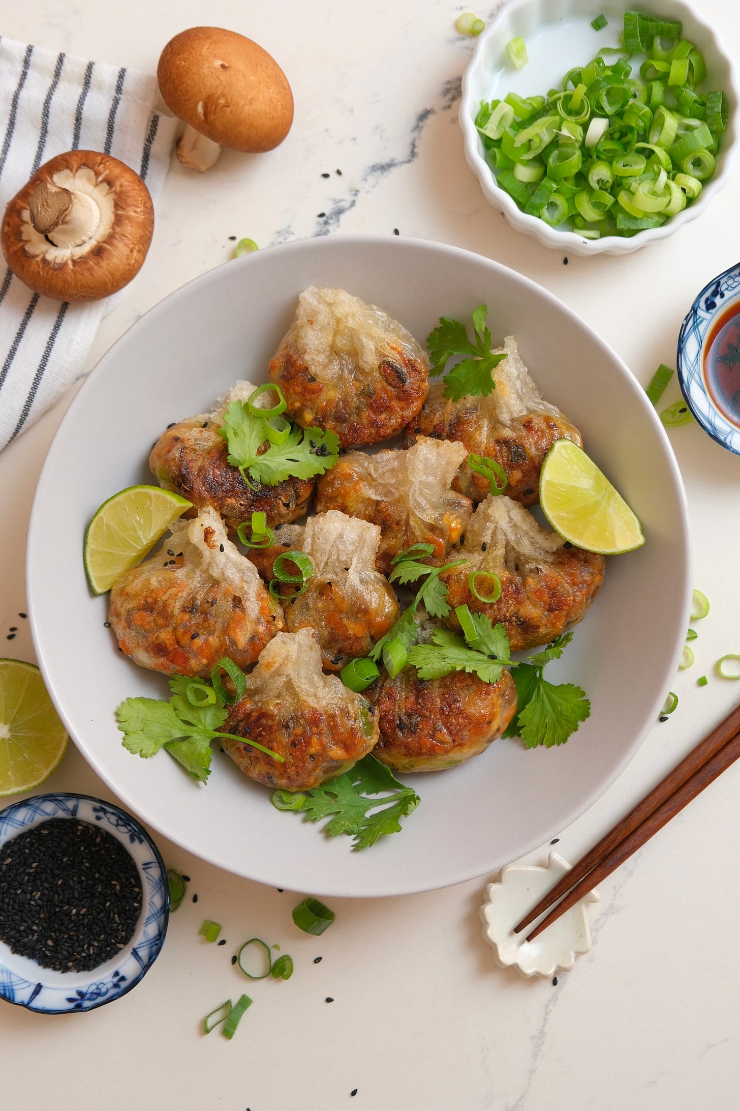 Rice Paper Dumplings with Mushrooms