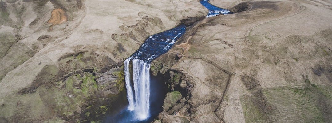 aerial shot of waterfalls