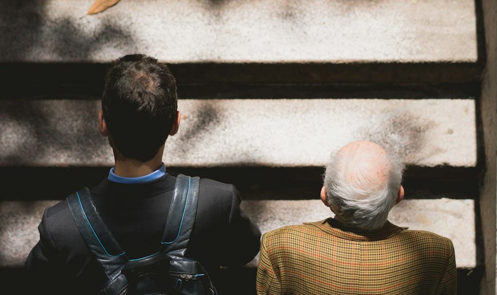 men walking on stairs men walking on stairs