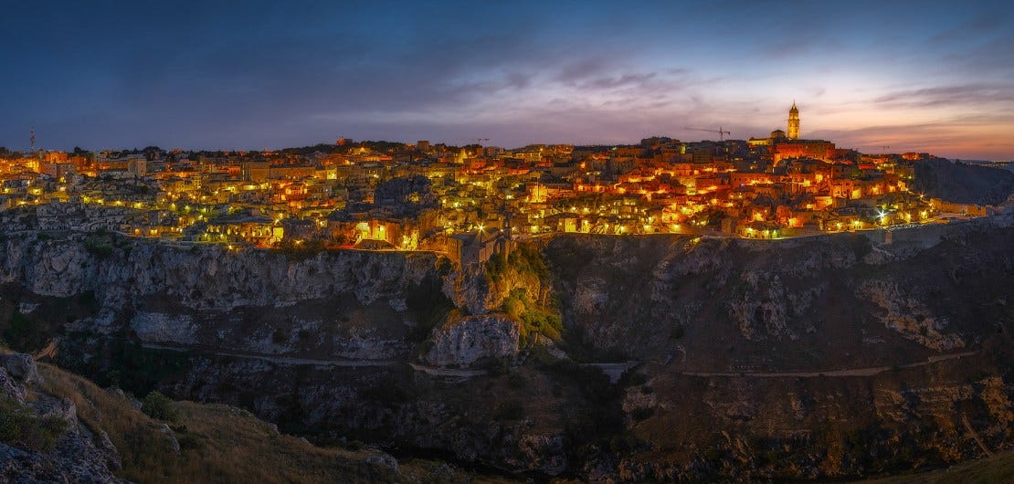 Twilight in Matera, Italy
