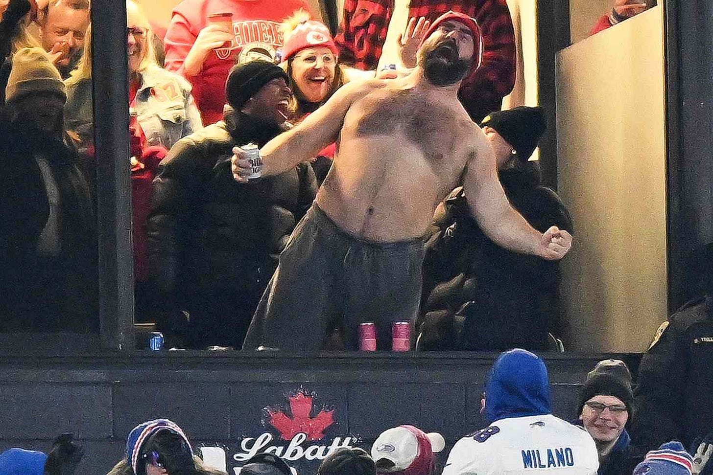 Jason Kelce Strips Down Again Following Shirtless Antics at Chiefs Game