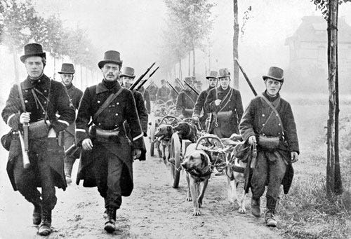 Analogue Hobbies: The Great War in Greyscale - 'The Dogs of War' - Belgian  MG Dog Carts