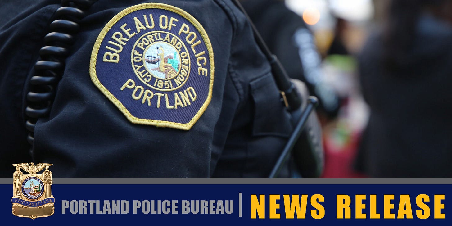 News Release graphic with a close up of an officer shoulder patch.