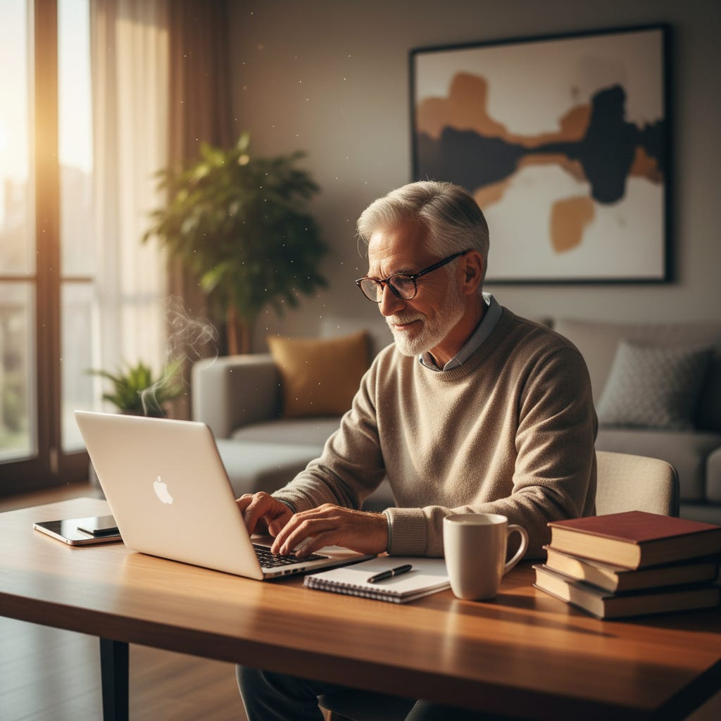 Man sitting at a tablet Man sitting at a tablet