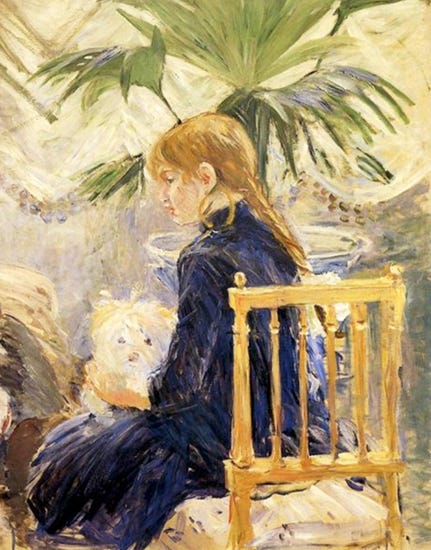 Girl with Dog, 1886, Berthe Morisot Girl with Dog, 1886, Berthe Morisot