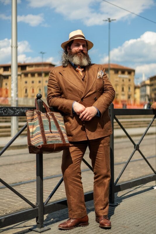 tobacco suit Jason Barbaro 2pc New York - Single Breasted