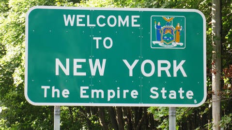 Welcome to New York sign 