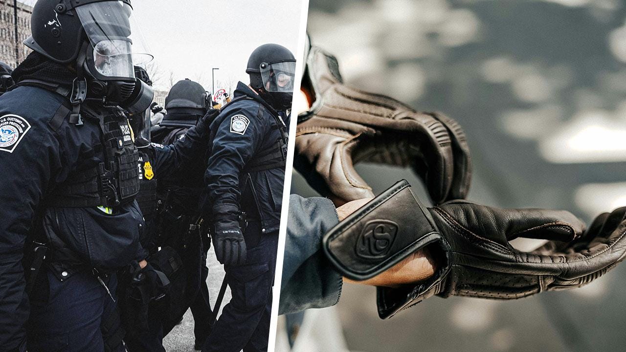Composite photo of ICE and gloves. Composite photo of ICE and gloves.