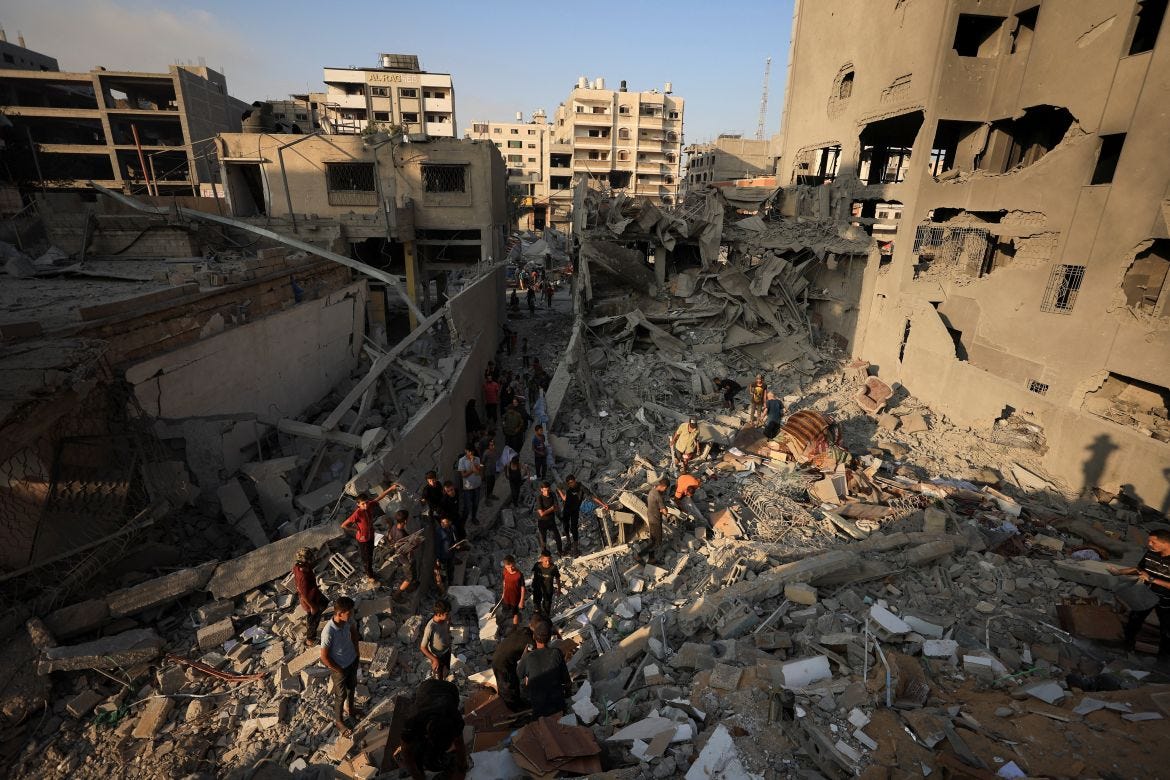 Aftermath of Israeli strikes in Gaza City