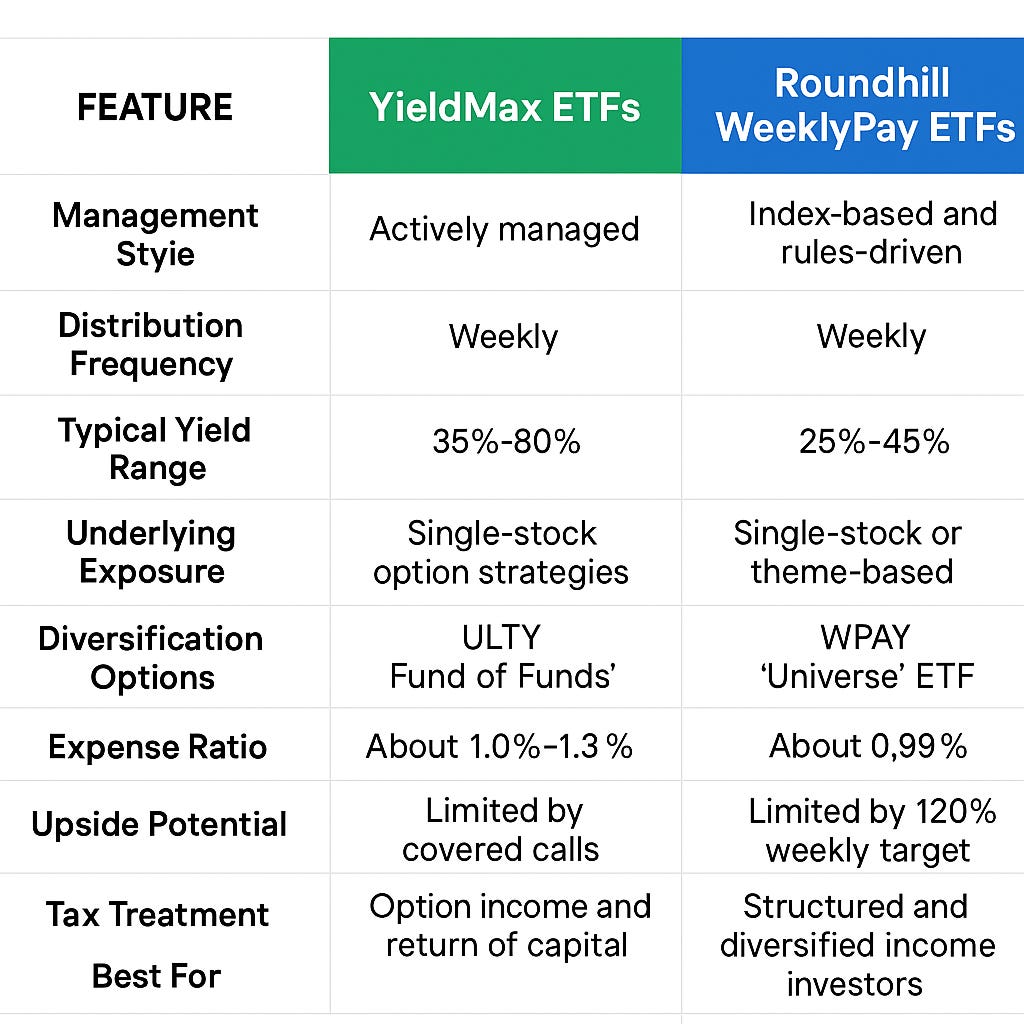 YieldMax Vs. Roundhill Weekly ETFs - by TheGamingDividend