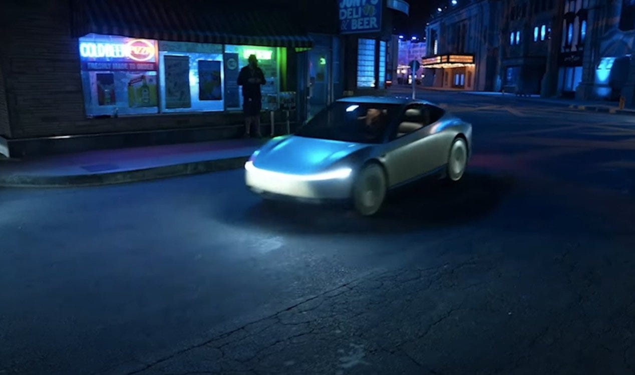 Elon Musk revela táxi robótico autônomo sem volante.