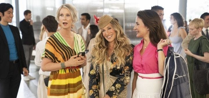 Cynthia Nixon, Sarah Jessica Parker, Kristin Davis in And Just Like That. Photo: HBO Max