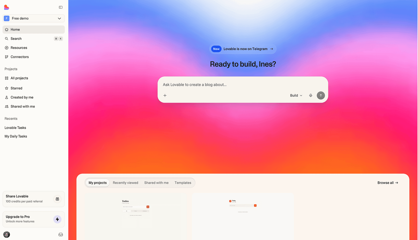 Quick start - Lovable Documentation