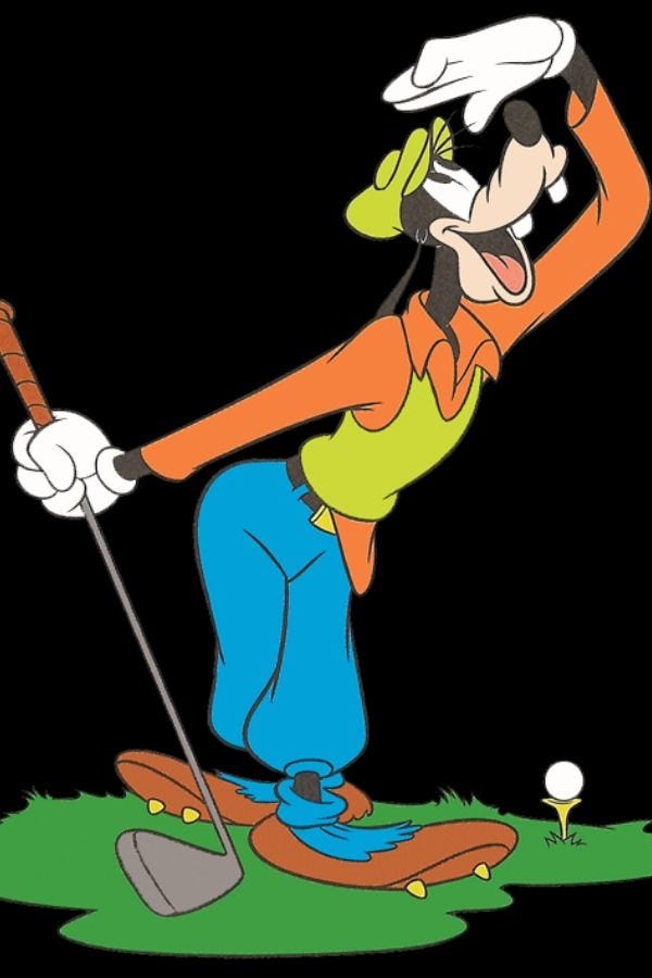 Goofy playing golf