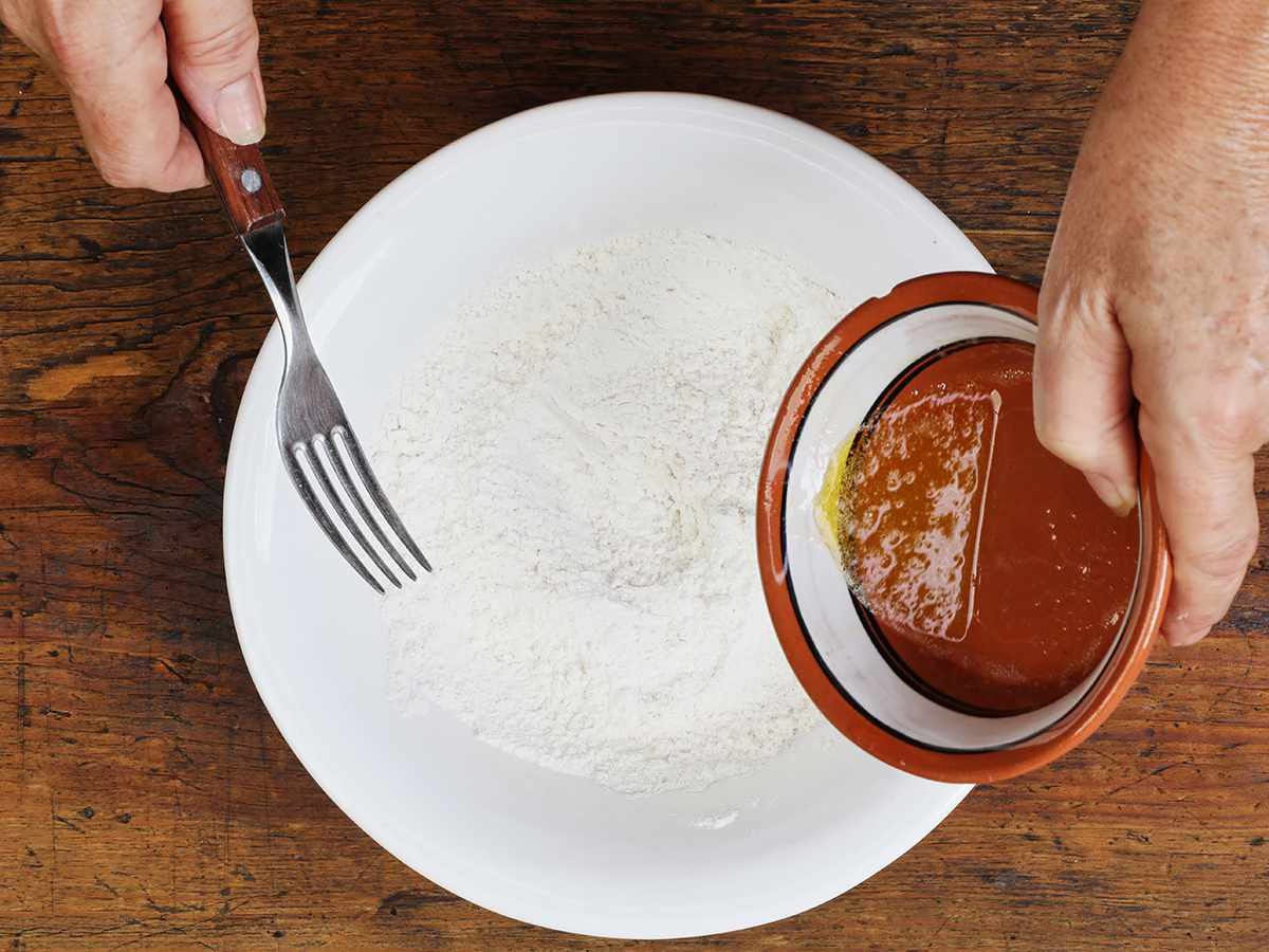 Pouring Melted Butter Buñuelos 