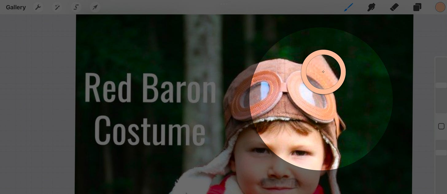 Using the eyedropper tool to select a color from the original image