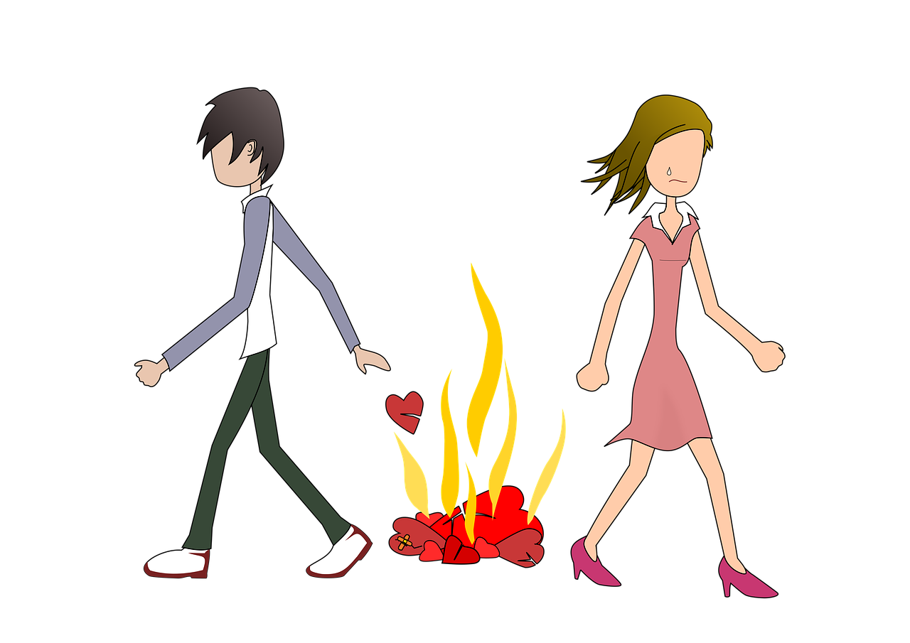 Free breakup divorce separation illustration