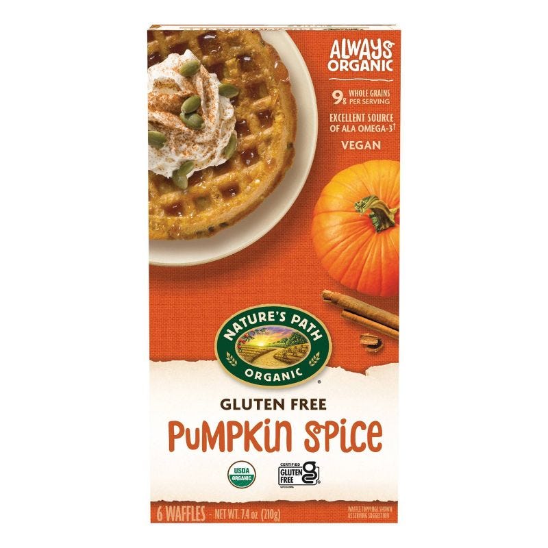Nature’s Path Gluten-Free Pumpkin Spice Waffles 