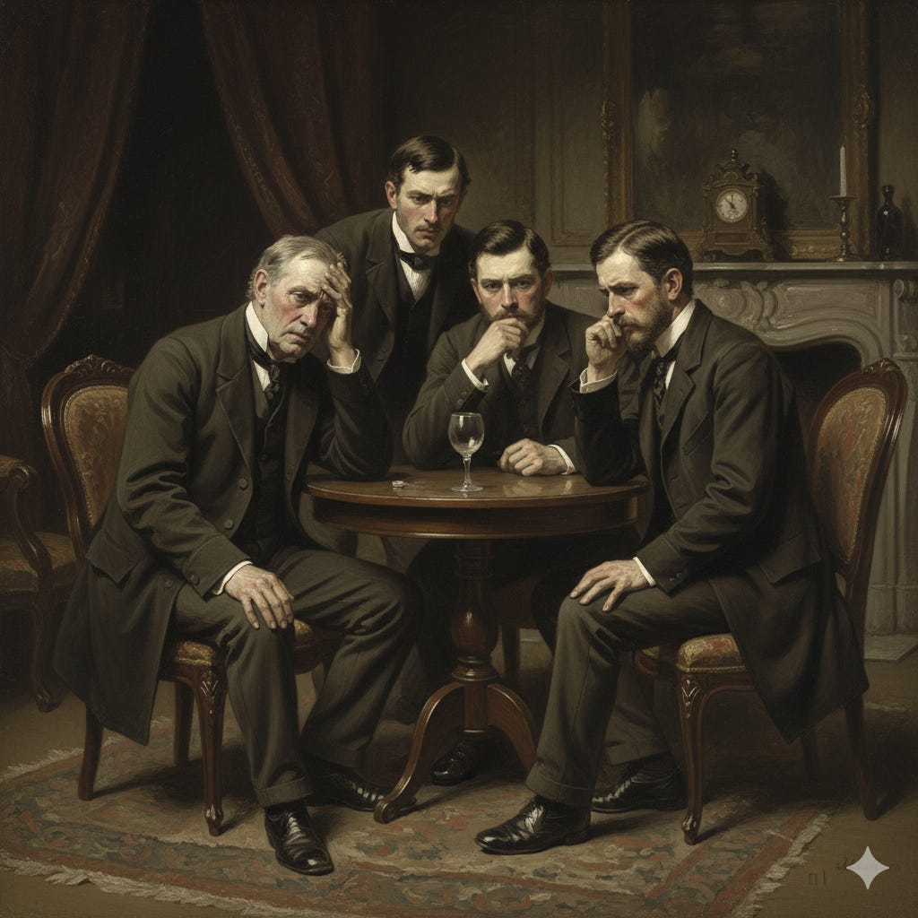 Men in parlor Men in parlor