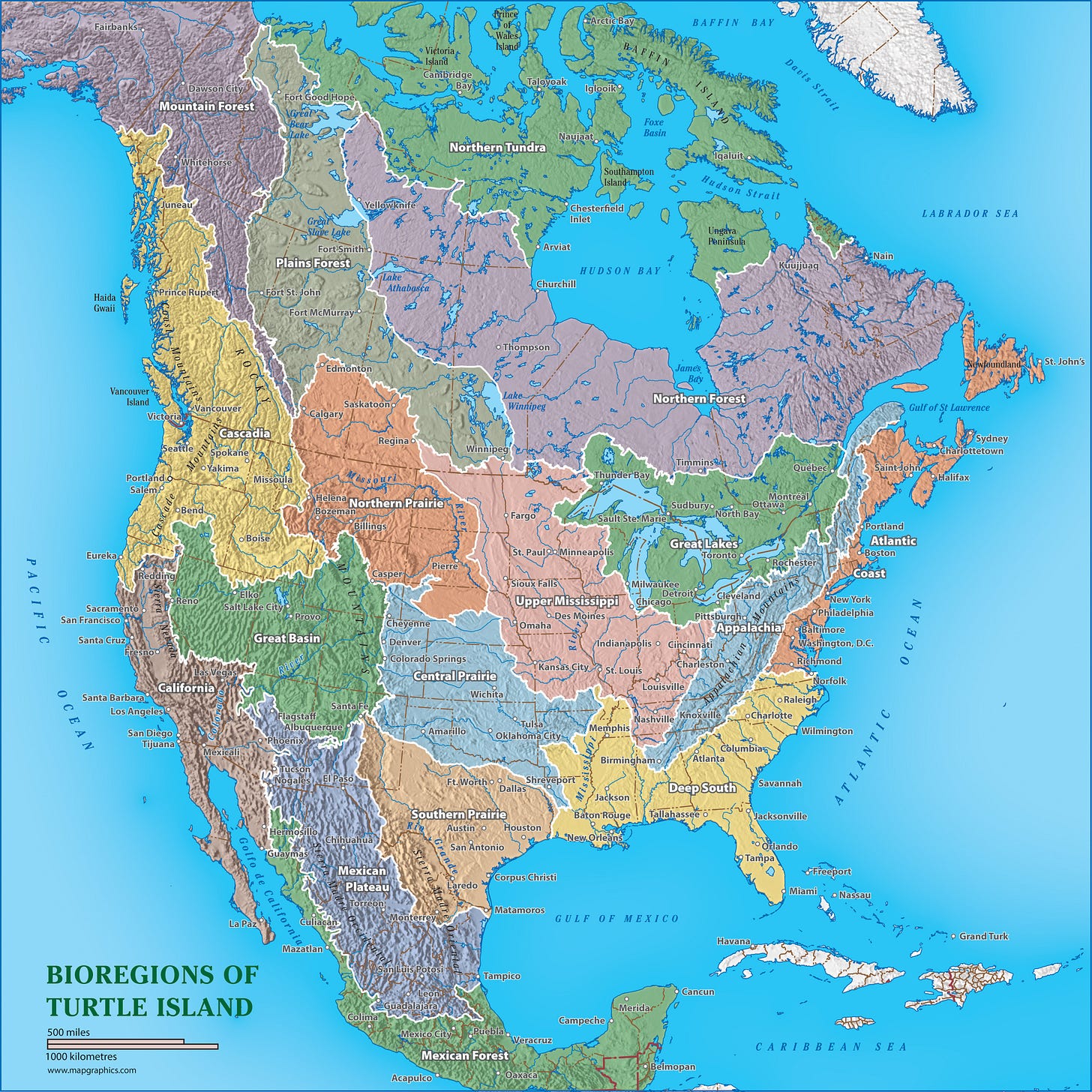 Bioregions of Turtle Island