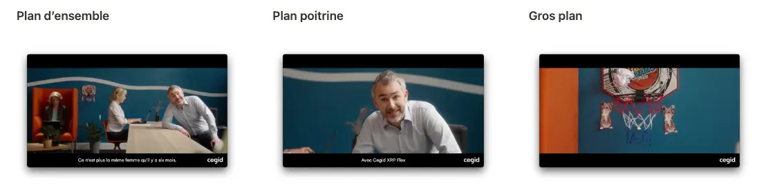 Les 3 plans utilisés dans la publicité CEGID