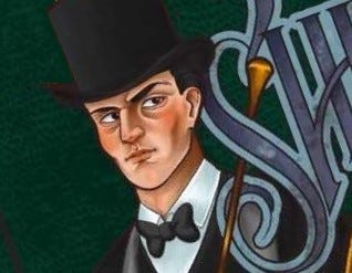 Drawing of Sherlock Holmes.