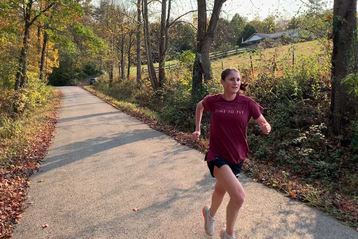 Sabrina Little running on path