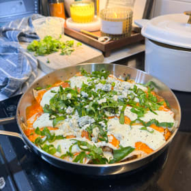 gluten free buffalo chicken enchiladas (one pan, 40 minutes)