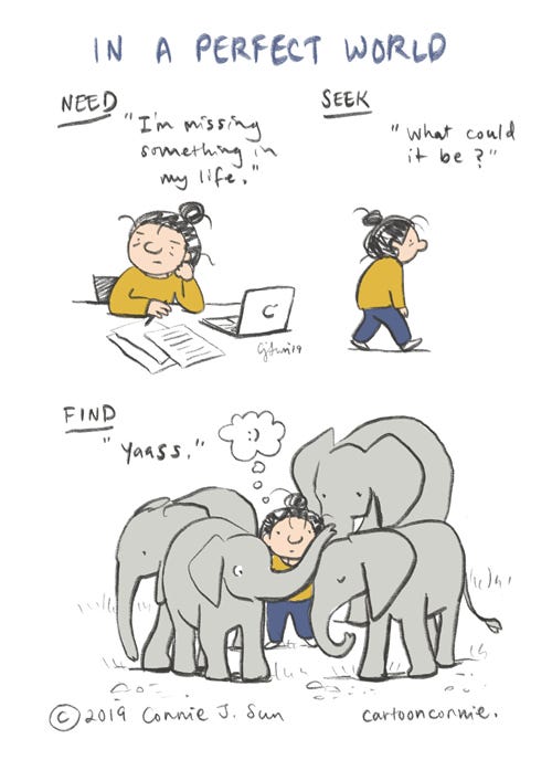 comics, comic strip, journal comics, webcomic, sketchbook, illustration, elephant, connie sun, cartoonconnie