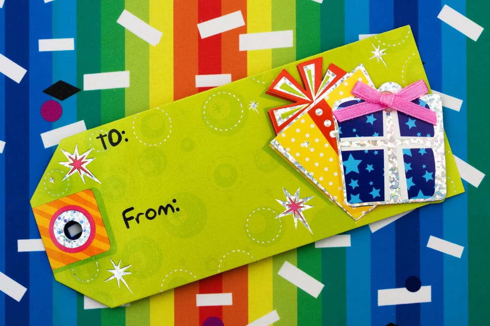 Birthday gift tag