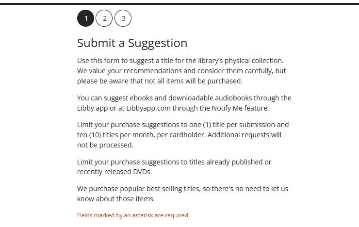 Library Purchase Suggestion Form How to Request Your Library to Purchase a Physical Book (Print Copy)