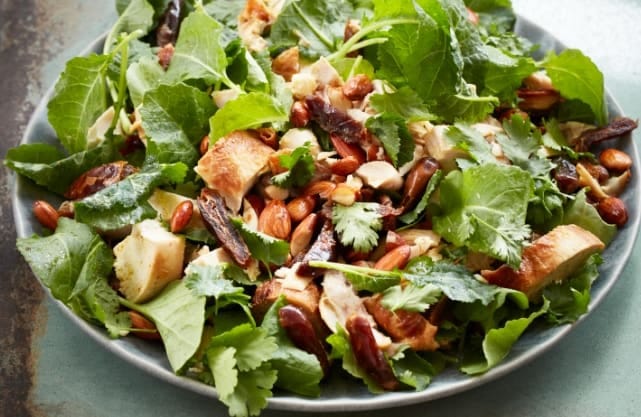 Chicken salad with dates and almonds