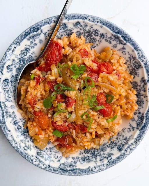 Miso Butter Tomato Rice with Lentils