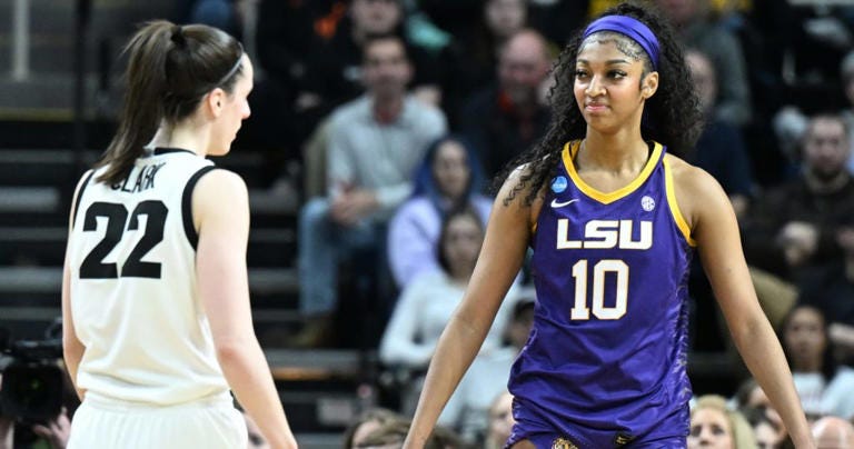 Iowa's Caitlin Clark and LSU's Angel Reese Embrace After Rematch of WCBB  Title Game