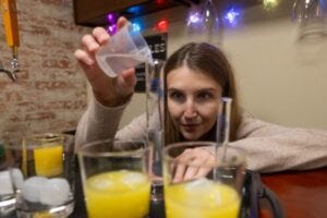 Researchers with Brown University's Center for Alcohol and Addiction Studies conduct innovative behavioral studies in a designated lab space that is set up like a real bar. Photos by Nick Dentamaro.
