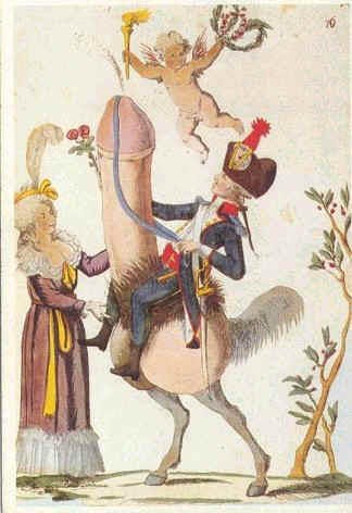 squigglyoctopus:
“ historyschmistory:
“ vivelareine:
“ Marie Antoinette and General Lafayette, who is seen riding a giant… ostrich.
”
Political cartoons from the French Revolution are the best.
”
Actually, (from what I remember of FYS) the man is...