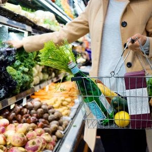 woman shopping for groceries