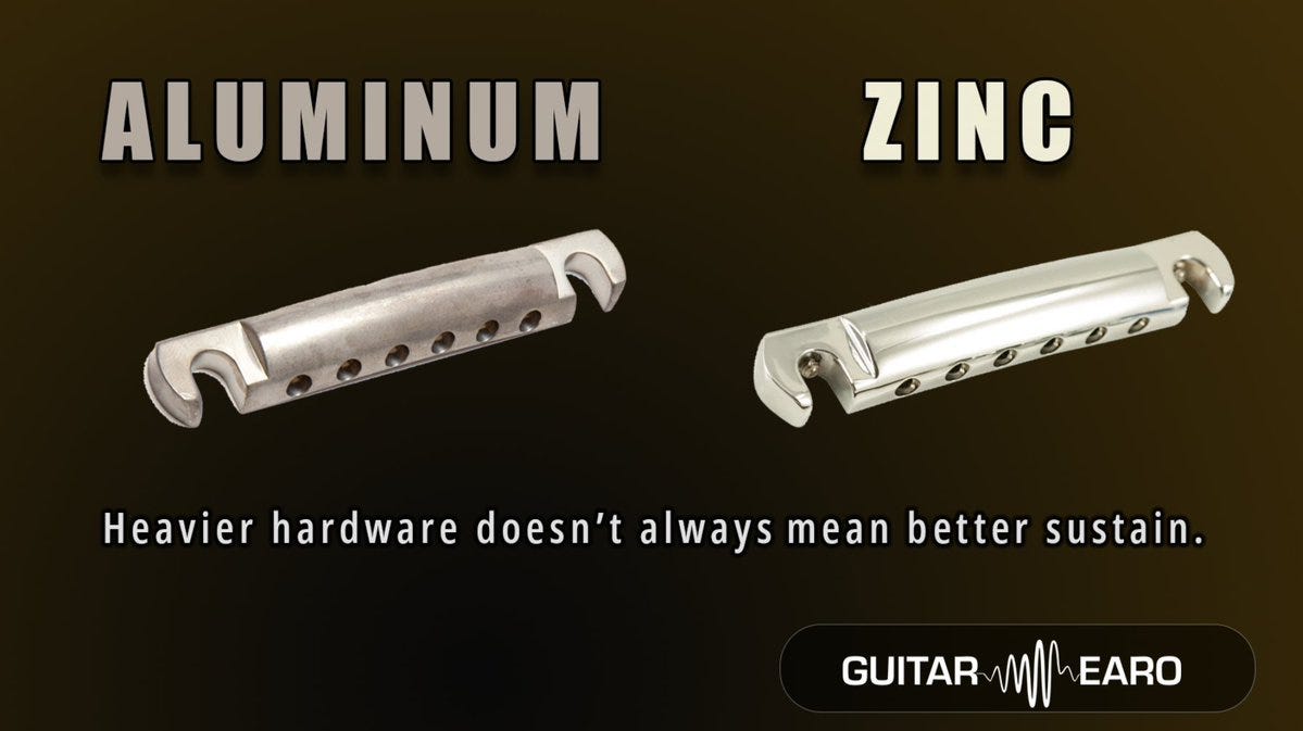 🧲 Aluminum vs. Zinc: The Tailpiece War That Shaped the Les Paul’s Voice