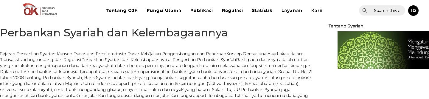 OJK reference about Islamic banking principles