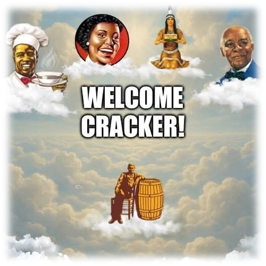 May be an image of 4 people and text that says 'WELCOME CRACKER!'
