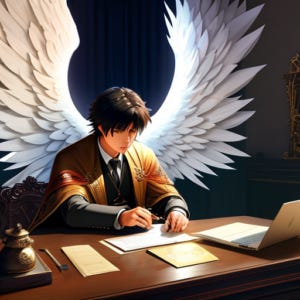 Male Angel Writing
