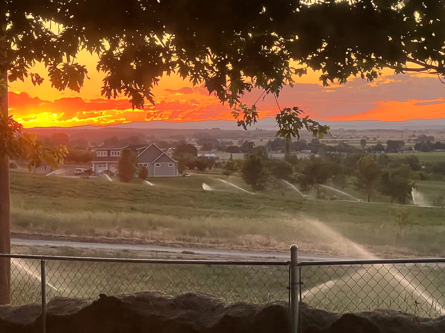 A beautiful sunset view from the farm. A beautiful sunset view from the farm.