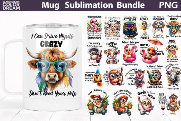 Funny Quotes Mug Sublimation Bundle