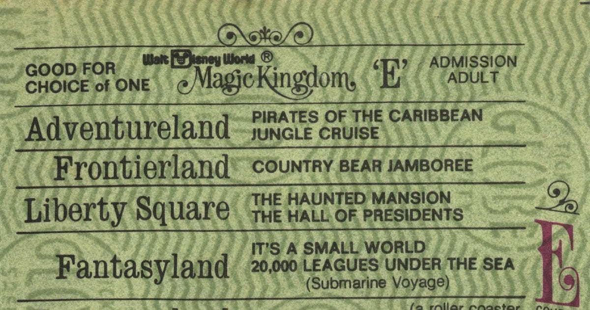 Vintage Disneyland Tickets: Walt Disney World 1978 E-Ticket to Space  Mountain