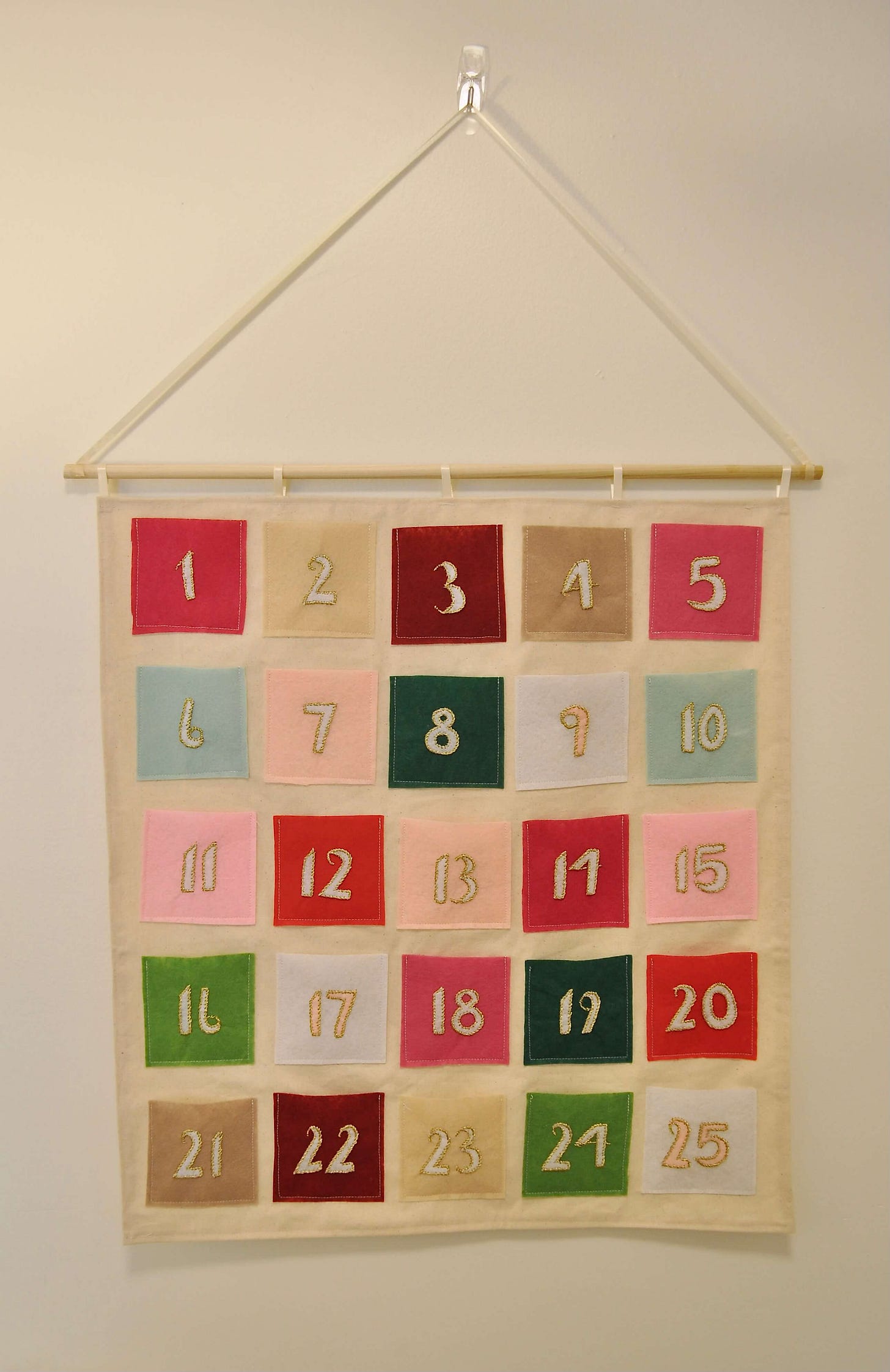 Felt embroidery advent calendar craft