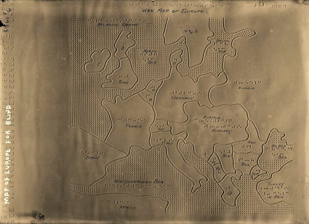 Mapa de Europa para ciegos (1915)