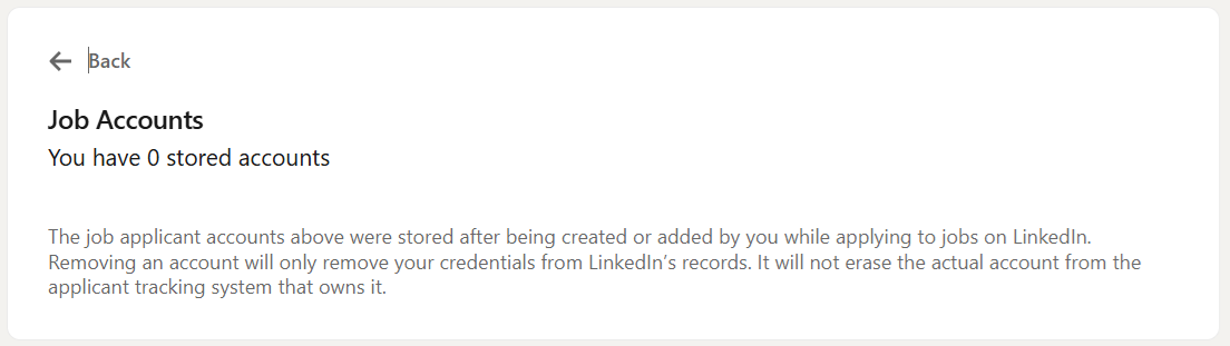 Job accounts LinkedIn settings Job accounts LinkedIn settings