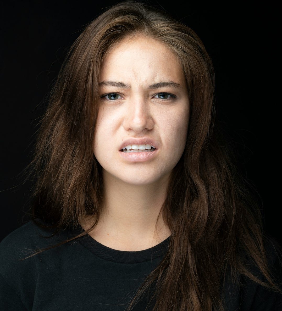woman in black crew neck shirt
