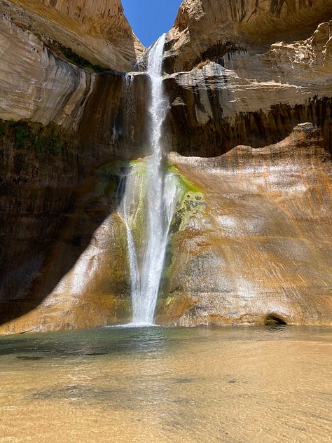 waterfall and trail scenes