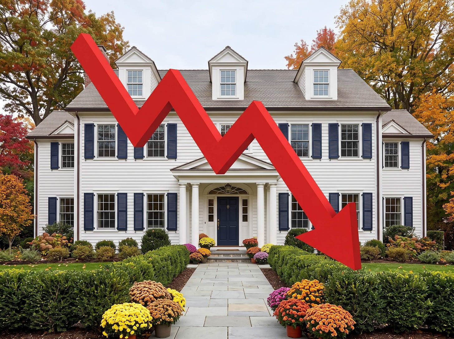 A center-entrance Colonial Revival home in a leafy Greater Boston suburb in the autumn with colorful mums. A center-entrance Colonial Revival home in a leafy Greater Boston suburb in the autumn with colorful mums.